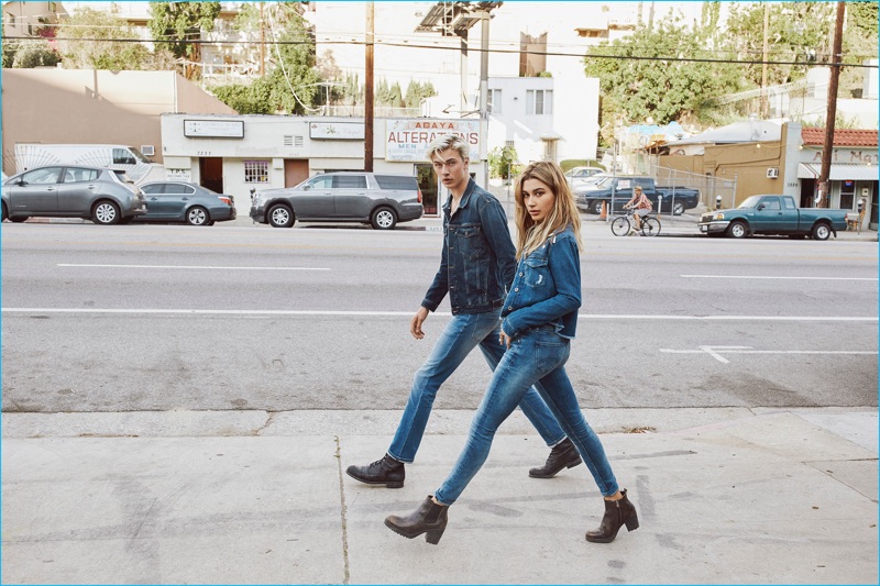 Lucky Blue Smith and Hailey Baldwin double down on denim for Hilfiger Denim's fall-winter 2016 campaign.