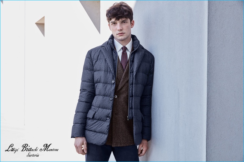 Luigi Bianchi Mantova embraces quilting for its spin on technical outerwear for fall-winter 2016.