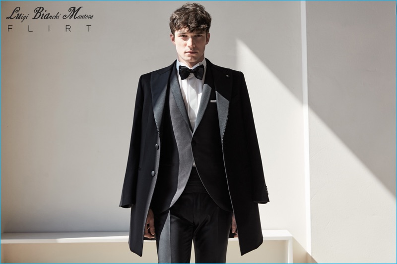 Luigi Bianchi Mantova cuts impeccable lines for its sharp fall-winter 2016 eveningwear.
