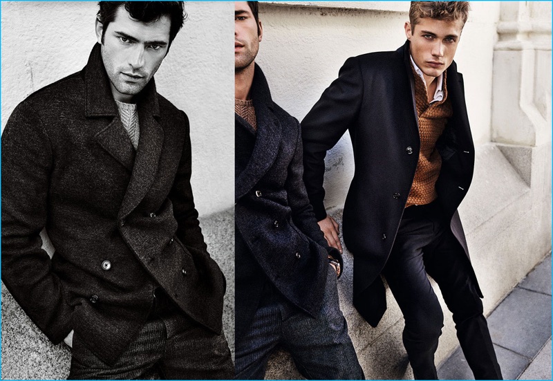 Sean O'Pry and Steven Chevrin don classic menswear for Massimo Dutti's fall-winter 2016 campaign.