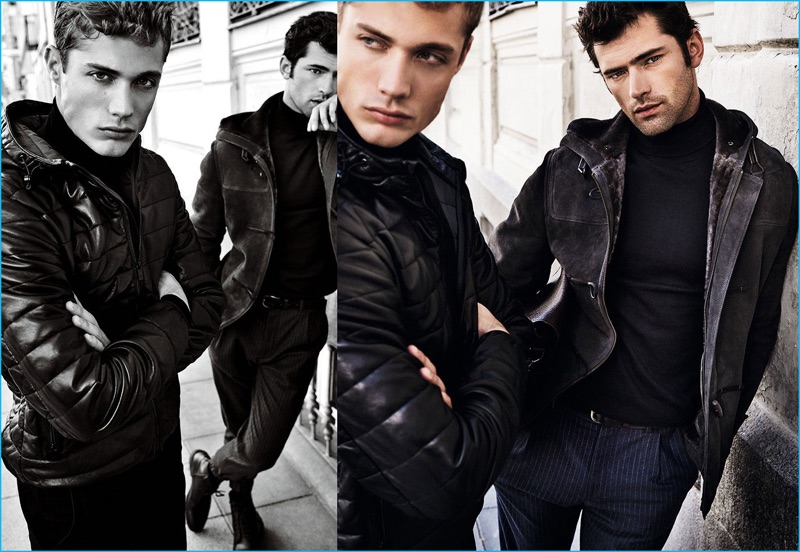 Models Steven Chevrin and Sean O'Pry photographed by Mario Testino for Massimo Dutti's fall-winter 2016 campaign.