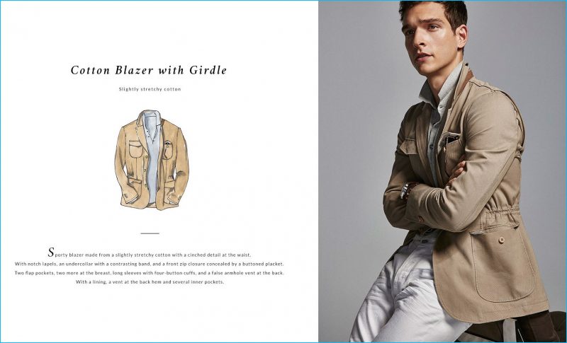 Alexandre Cunha rocks a cotton blazer with girdle from Massimo Dutti.
