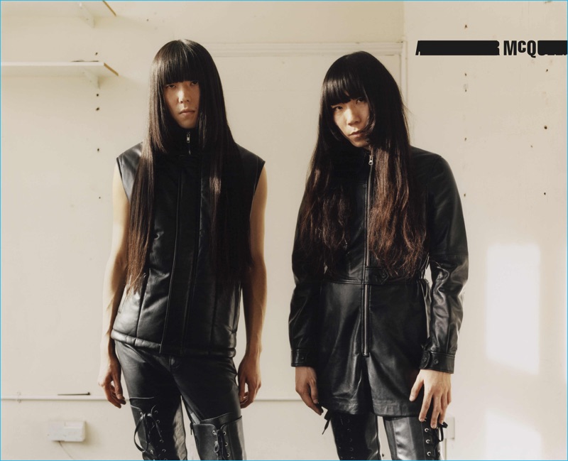 Taigen Kawabe and Yuki Tsujii of Bo Ningen for McQ's fall-winter 2016 campaign.