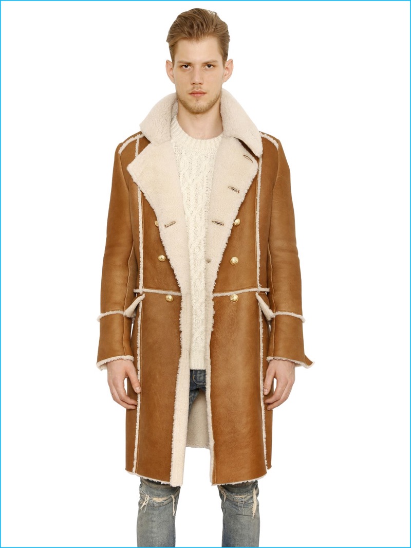 Balmain Men's Double-Breasted Shearling Coat » Indulge Your Luxe Wardrobe with Fall's Shearling Trend Balmain Men's Double-Breasted Shearling Coat