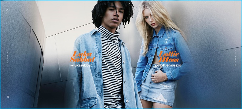 Luka Sabbat joins Lottie Moss for PacSun's fall-winter 2016 denim campaign.