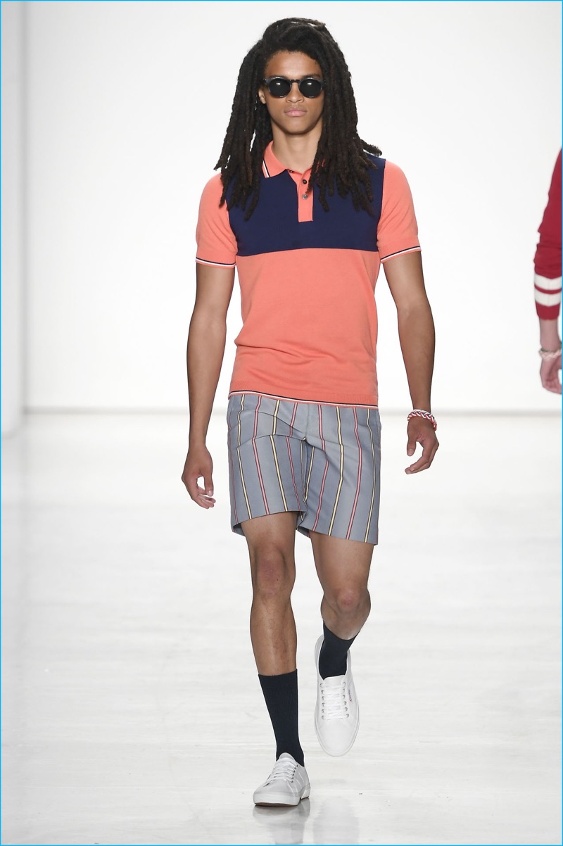 Parke & Ronen does colorblocked polo shirts for spring-summer 2017.