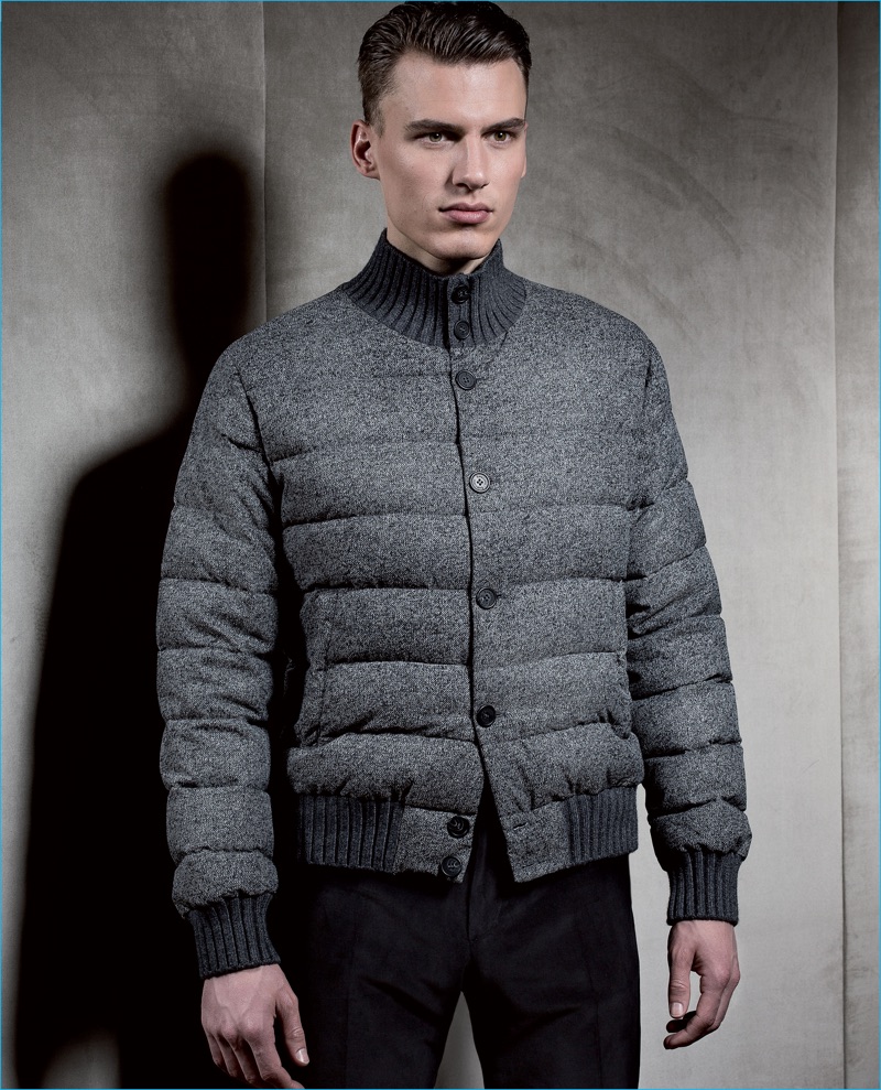 Ravazzolo goes casual with a quilted grey jacket for fall-winter 2016.
