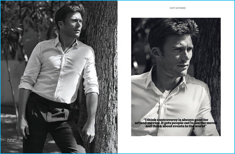 Scott Eastwood ventures outdoors in a look from Tom Ford.