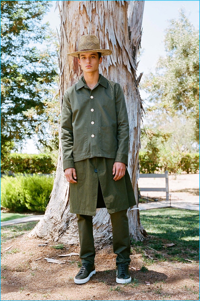 Simon Miller's spring-summer 2017 palette of earthy rich hues that include olive green take inspiration from Spanish olive plantations. 