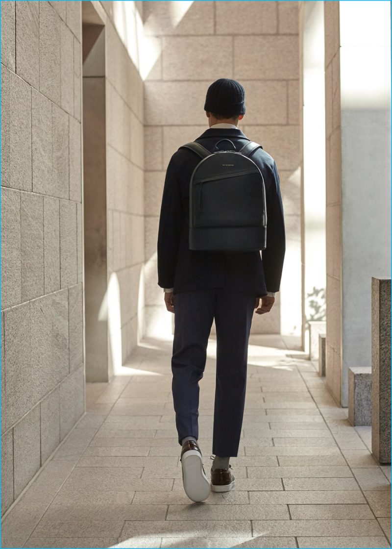 LES Want Essentiels Kastrup Navy Backpack and  Lennon Sneakers