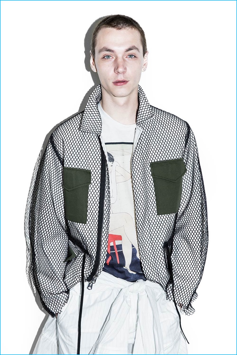 3.1 Phillip Lim Men's Mesh Field Jacket