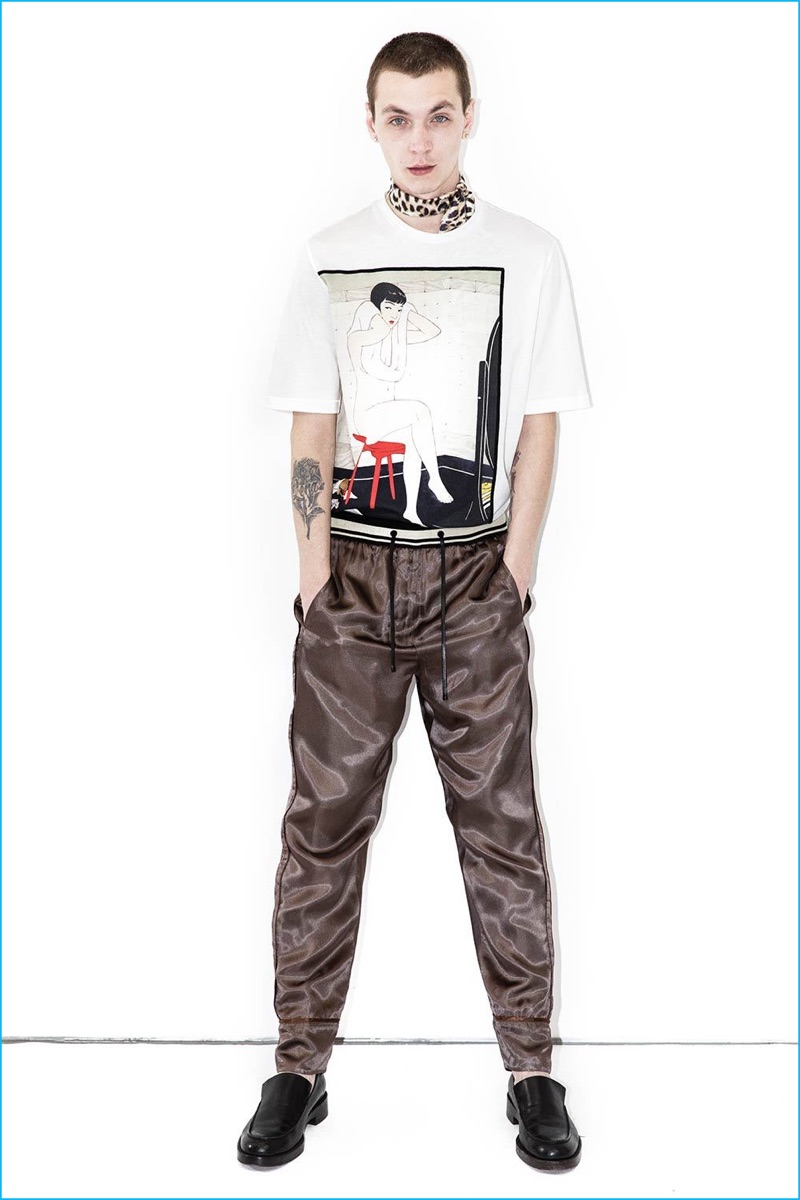 3.1 Phillip Lim Men's Reversible Elastic Waist Pajama Pants