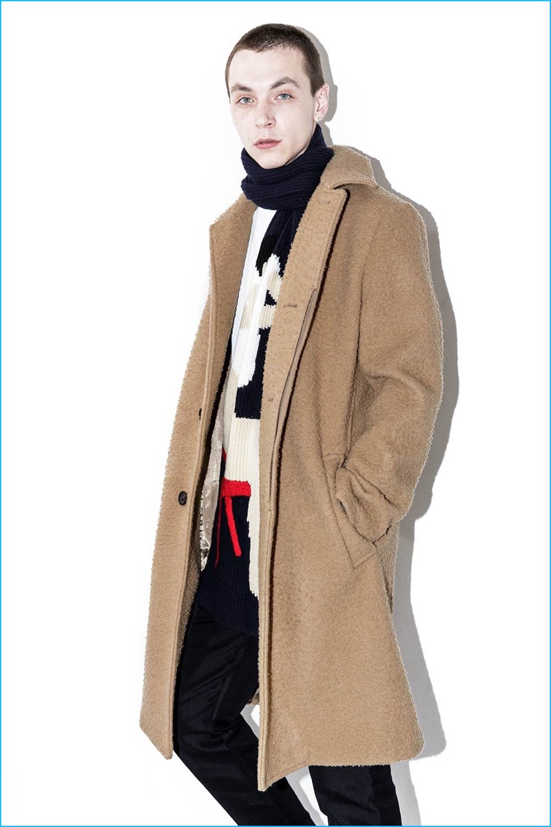 3.1 Phillip Lim Men's Wool Camel Balmacaan Coat