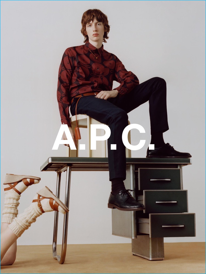 Model Benno Bulang stars in A.P.C.'s fall-winter 2016 men's campaign.