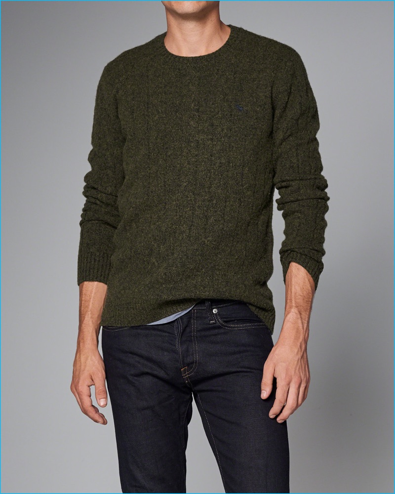 Abercrombie & Fitch Cable Knit Crewneck Sweater » Sweater Prep: Discover Abercrombie & Fitch's Latest Arrivals Abercrombie & Fitch Cable Knit Crewneck Sweater