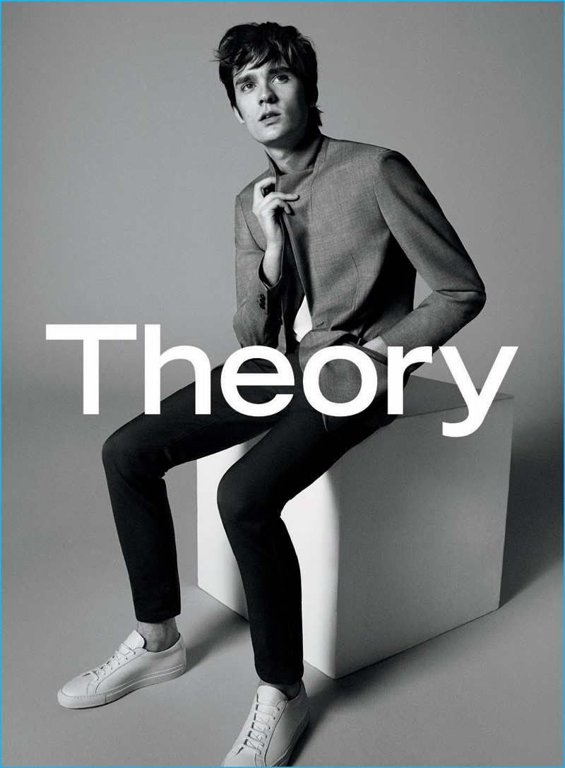 Alain-Fabien Delon is front and center for Theory's fall-winter 2016 advertising campaign.