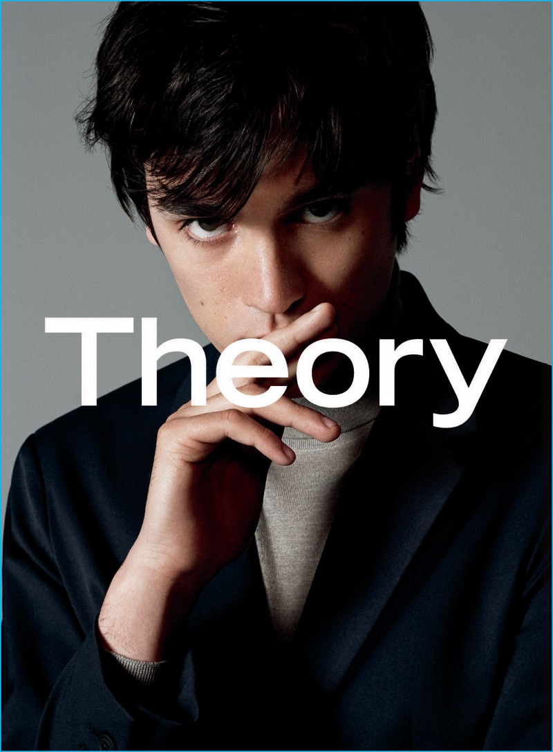 Alain-Fabien Delon fronts Theory's fall-winter 2016 advertising campaign.