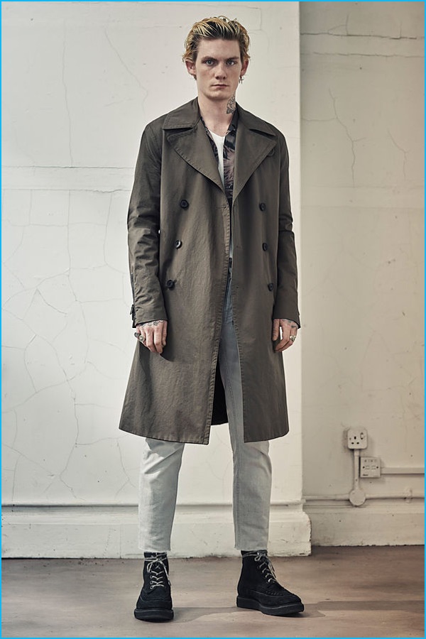 AllSaints has a chic moment with an oversized trench coat for fall.