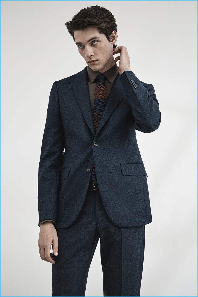 Luke Powell dons suiting from Boglioli's pre-fall 2016 collection.