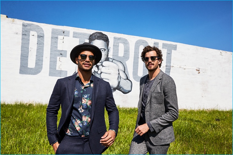 Models Nathan Owens and Paul Kelly reunite with Bonobos for its fall-winter 2016 catalogue shoot in Detroit, Michigan. 