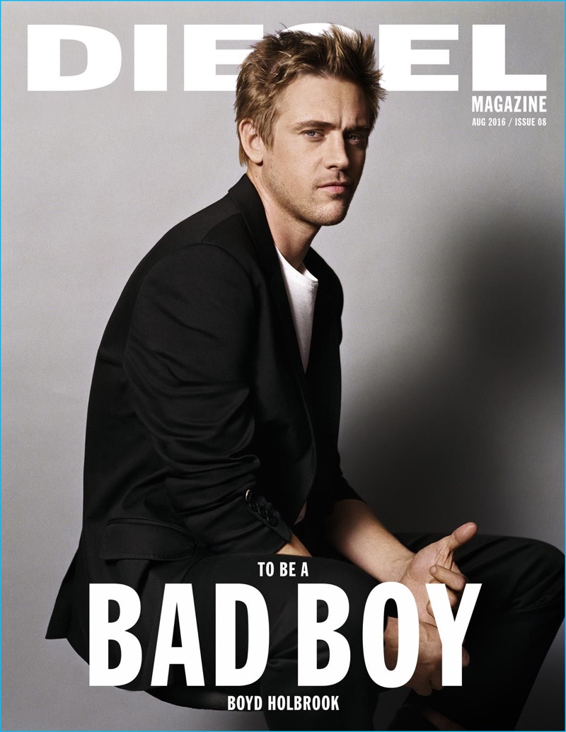 Boyd Holbrook covers the latest issue of Diesel magazine.