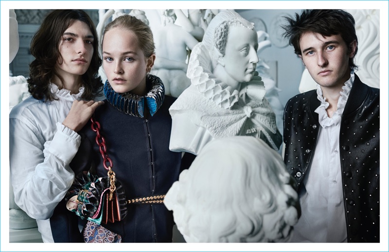 Alex Dragulele, Jean Campbell and Cavan McCarthy front Burberry's fall 2016 campaign.