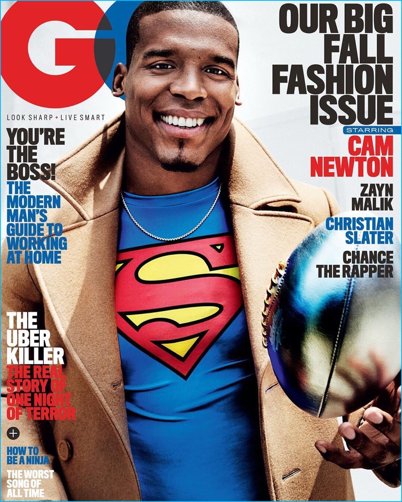 Cam Newton covers the September 2016 issue of American GQ.