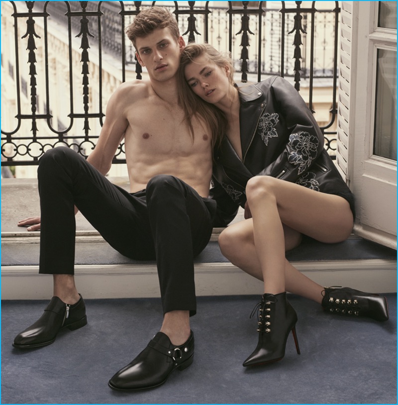 David Trulik and Mathilde Brandi couple up for Cesare Paciotti's fall-winter 2016 campaign.