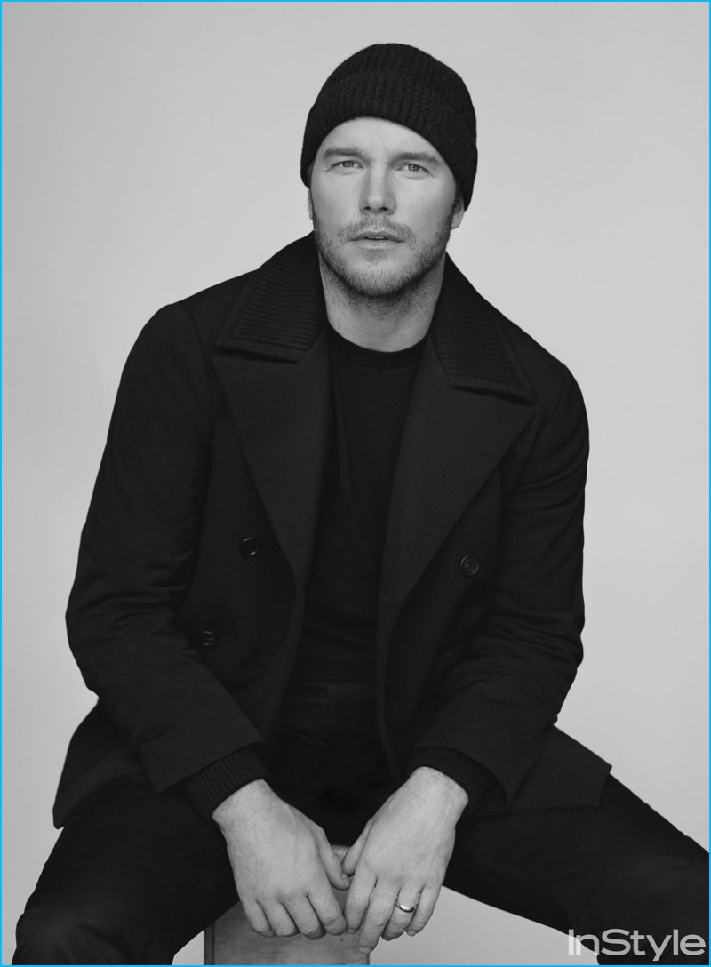 Chris Pratt sports an all-black ensemble for the pages of InStyle.