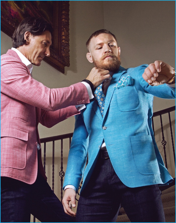 David August Heil fits Conor McGregor in one of his famed custom suits.