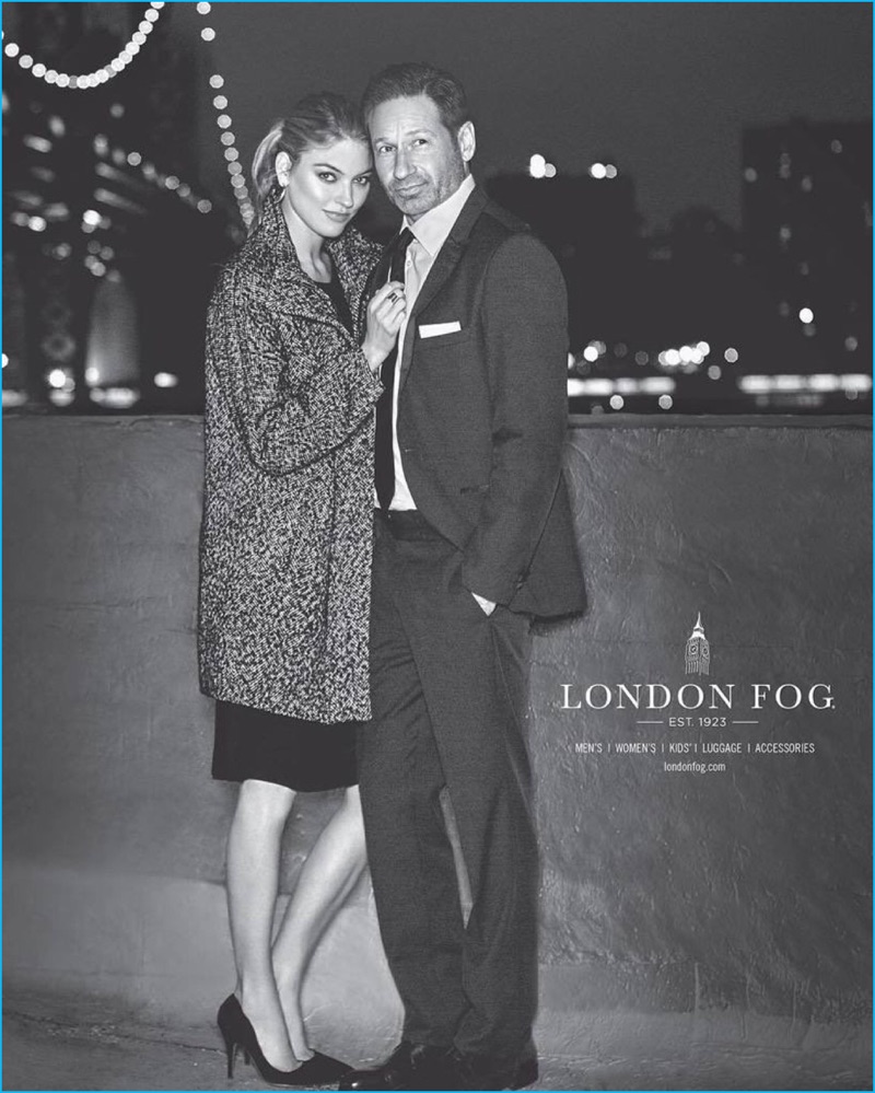 David Duchovny and Martha Hunt couple up for London Fog's fall-winter 2016 campaign.