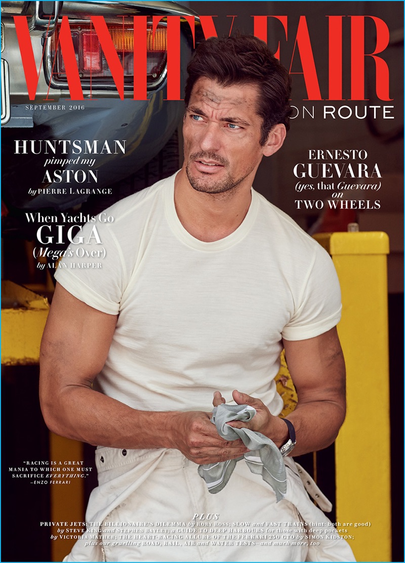 David Gandy covers the September 2016 issue of Vanity Fair UK On Route.