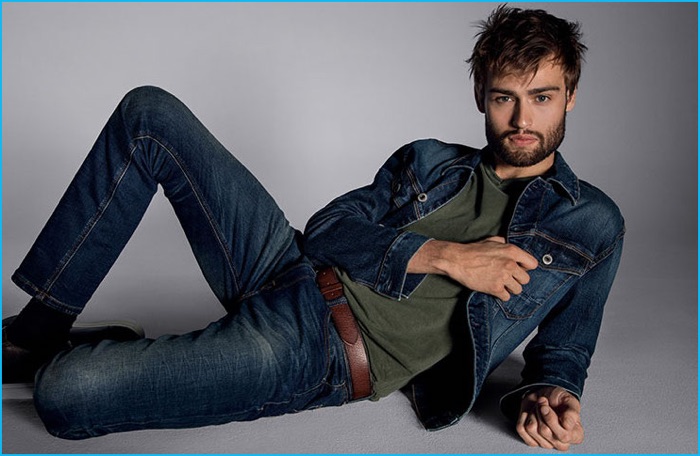 Douglas Booth stars in Express Jeans' fall-winter 2016 campaign.