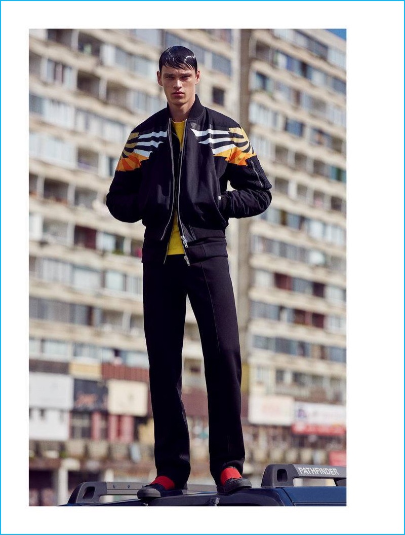 Filip Hrivnak goes sporty in a resort 2017 look from Givenchy.