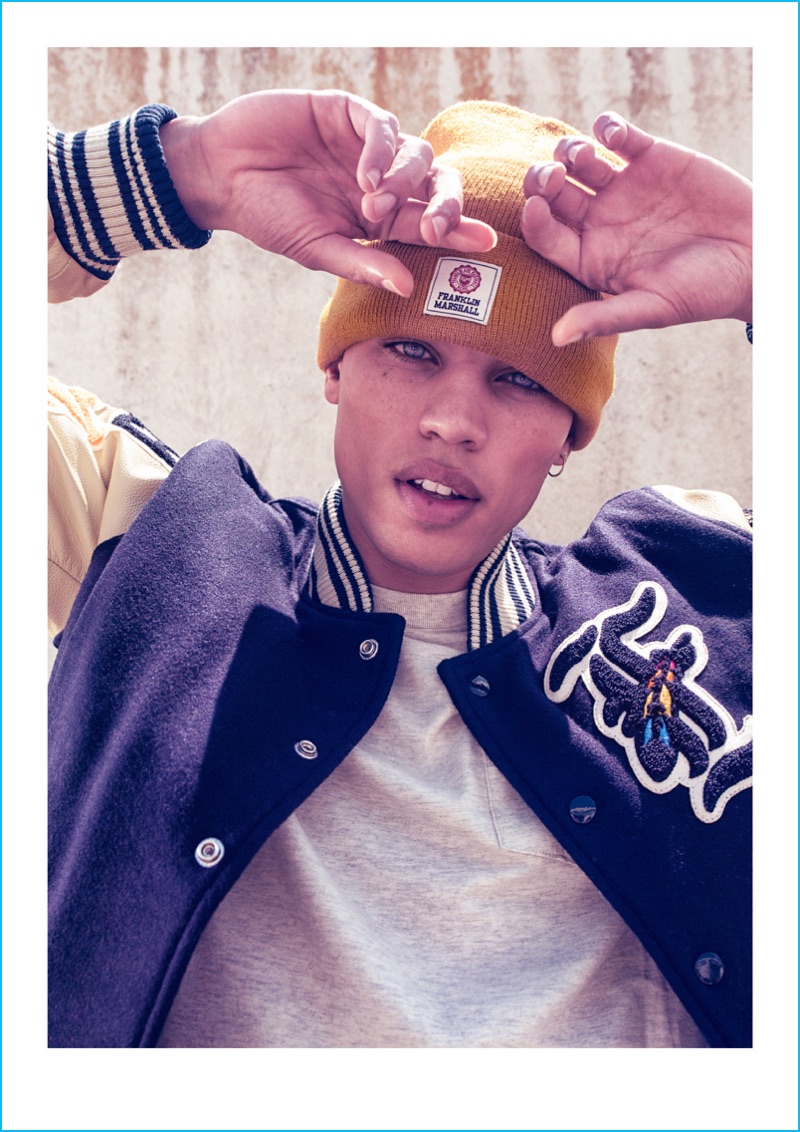 Wearing a varsity jacket, Dudley O'Shaughnessy stars in Franklin &...