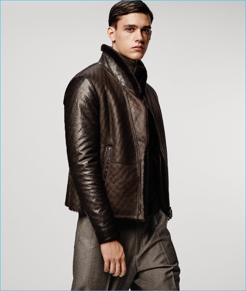 Buy emporio armani men's leather jacket 