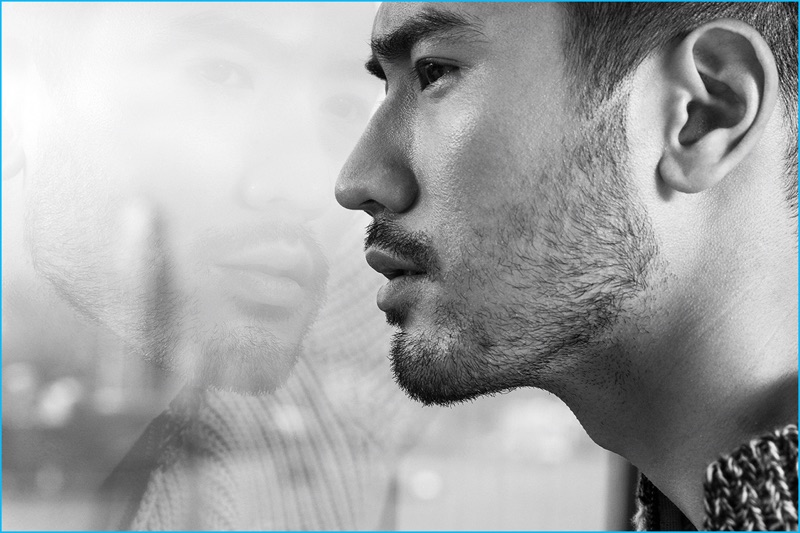 Godfrey Gao photographed by Kwannam Chu for Elle Men Hong Kong.