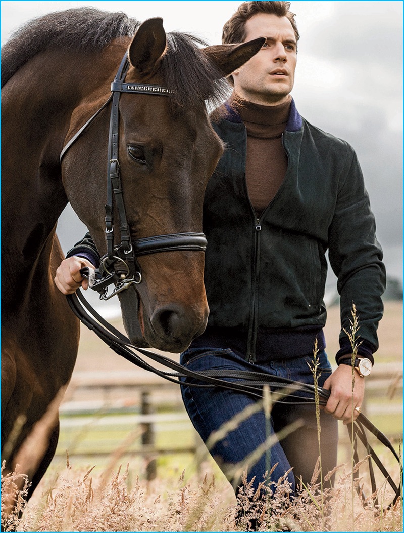 Henry Cavill ventures outdoors for his Men’s Fitness shoot.