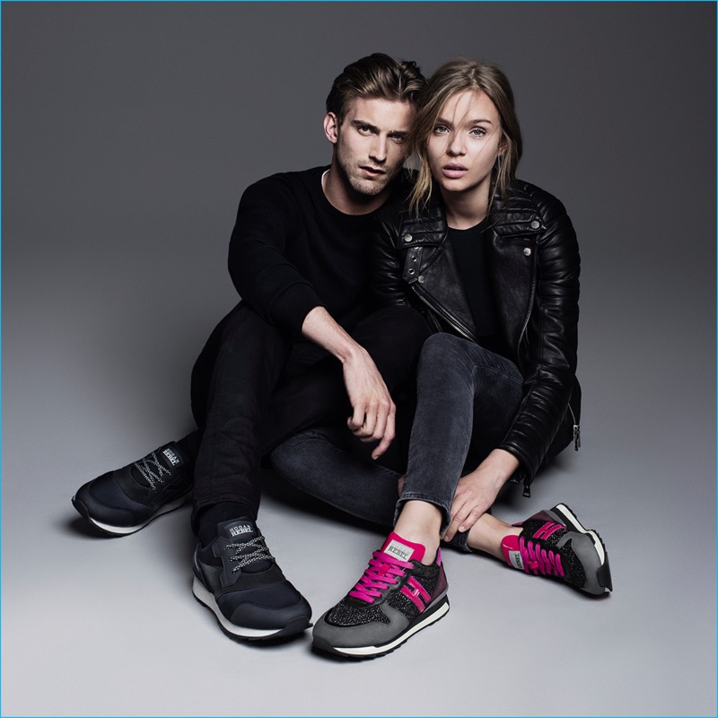 RJ King and Josephine Skriver star in Hogan's fall-winter 2016 advertising campaign.