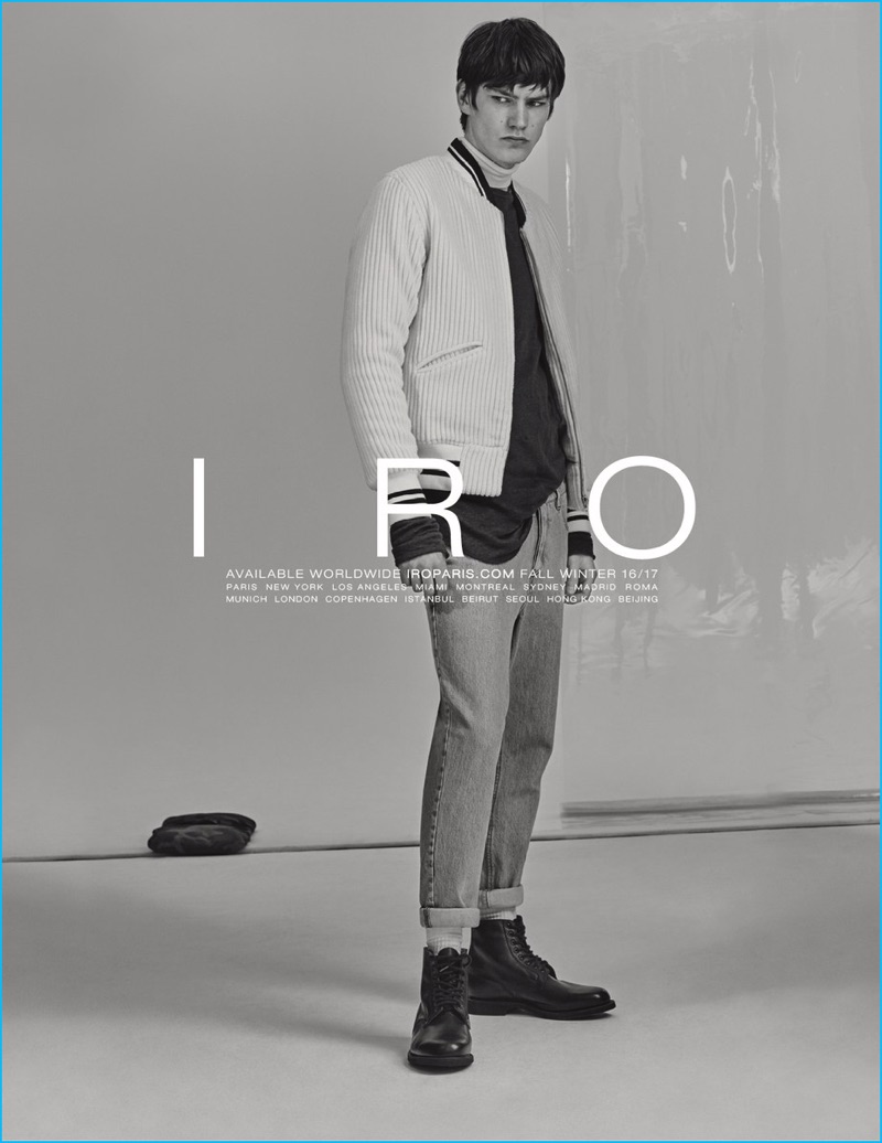 Model Elias de Poot stars in IRO's fall-winter 2016 advertising campaign.
