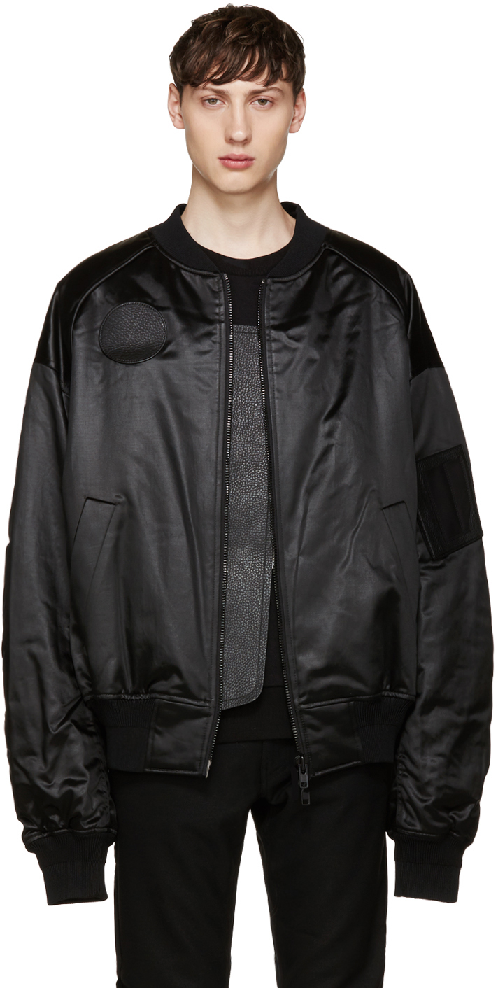 JUUN.J Fall/Winter 2016 Black Oversized Bomber Jacket