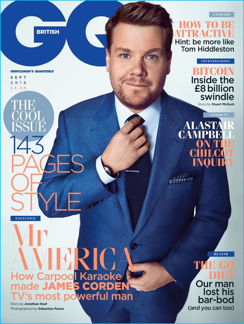 James Corden covers the September 2016 issue of British GQ.