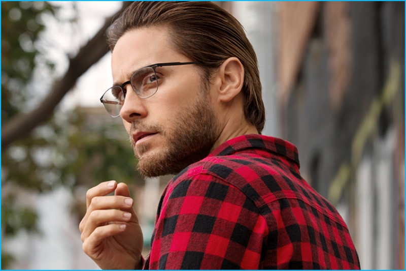 Jared Leto connects with Carrera, wearing its Maverick optical glasses.