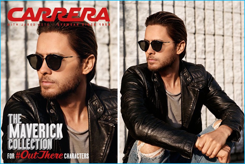 Jared Leto rocks Carrera's Maverick Flow sunglasses.