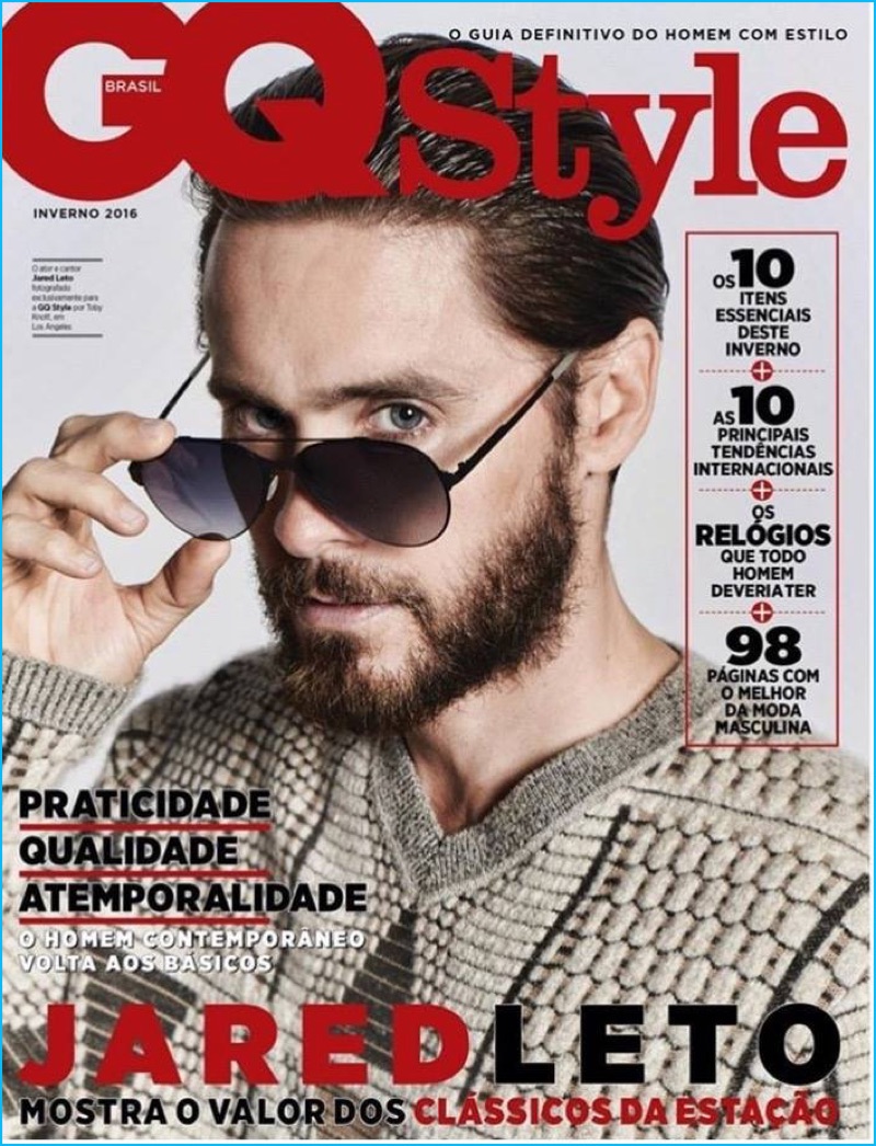 Jared Leto covers GQ Style Brasil in a pair of Carrera sunglasses.