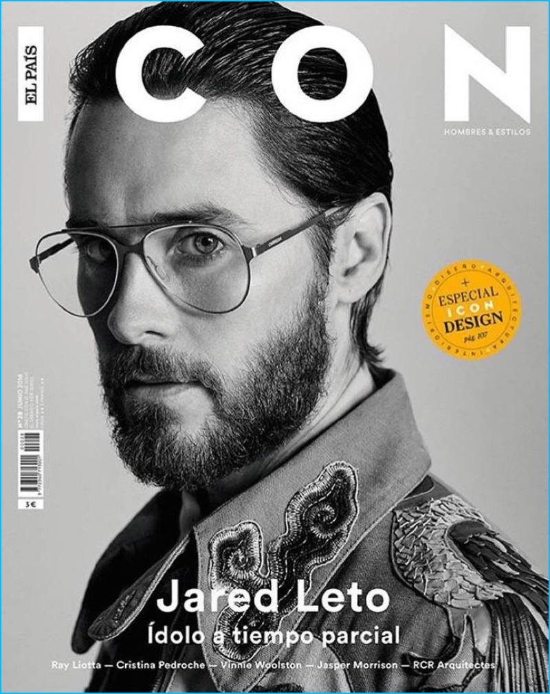 Jared Leto Covers Icon El Pais in a pair of Carrera eyewear.