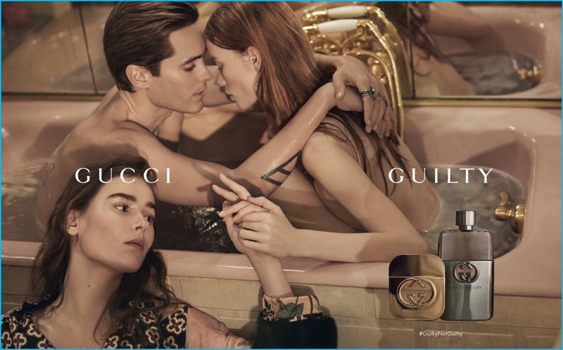 Jared Leto joins models Julia Hafstrom and Vera van Erp for Gucci Guilty's new fragrance campaign.