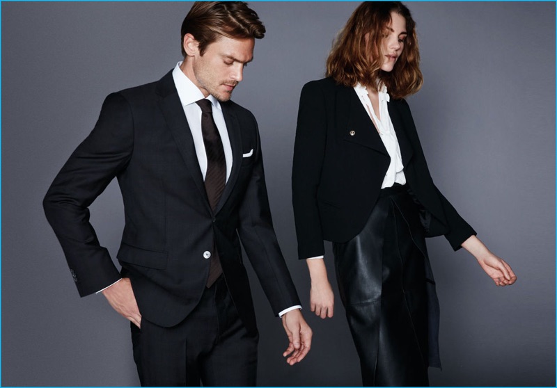 Jason Morgan suits up for Pedro del Hierro's fall-winter 2016 collection unveil.