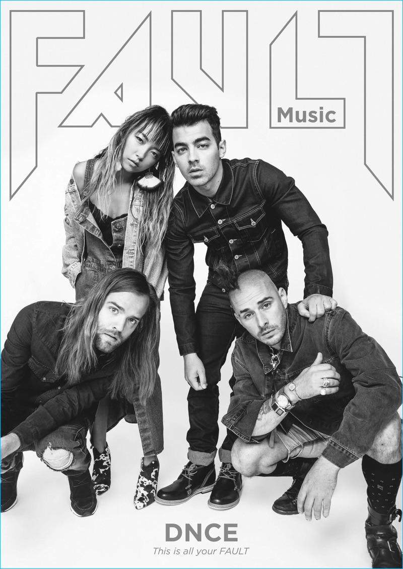 Joe Jonas and DNCE cover Fault magazine in denim on denim looks.