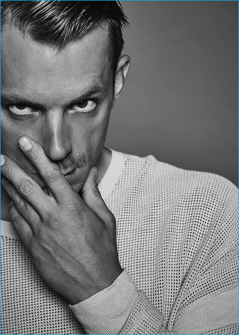 Joel Kinnaman pictured in an open weave sweater from AllSaints. » Joel Kinnaman Poses for The Laterals, Dishes on Preparing for Rick Flag Role Joel Kinnaman pictured in an open weave sweater from AllSaints.